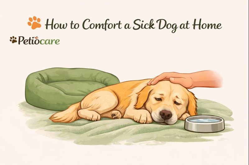 how to comfort a sick dog at home