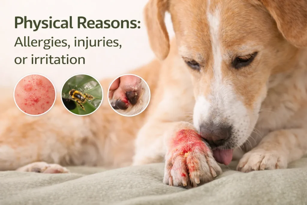 paw licking physical reasons