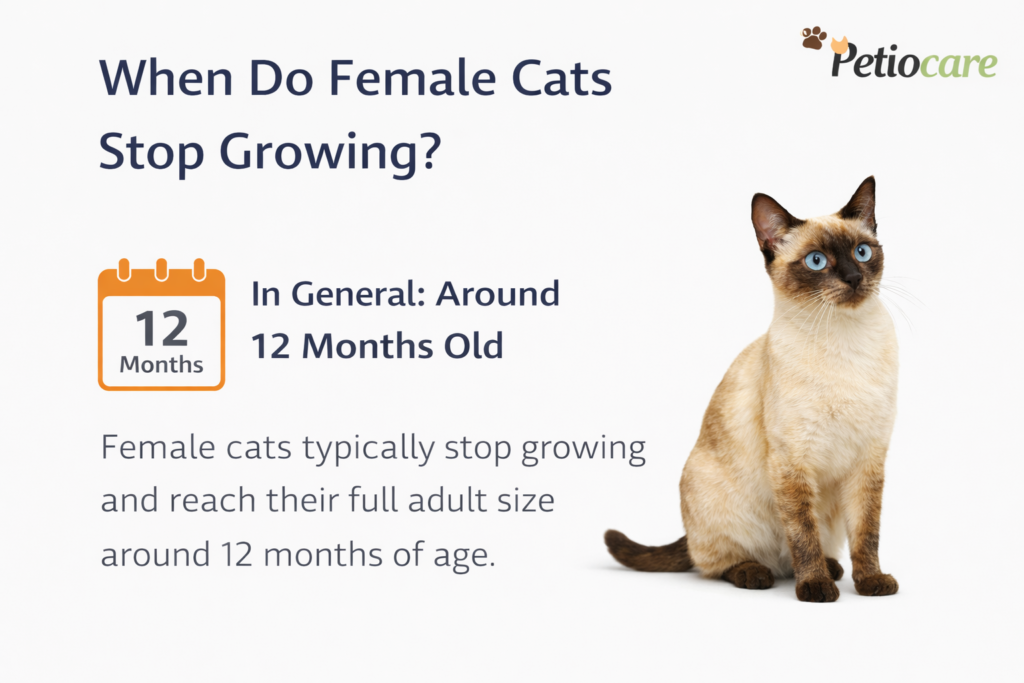 when do female cats stop growing